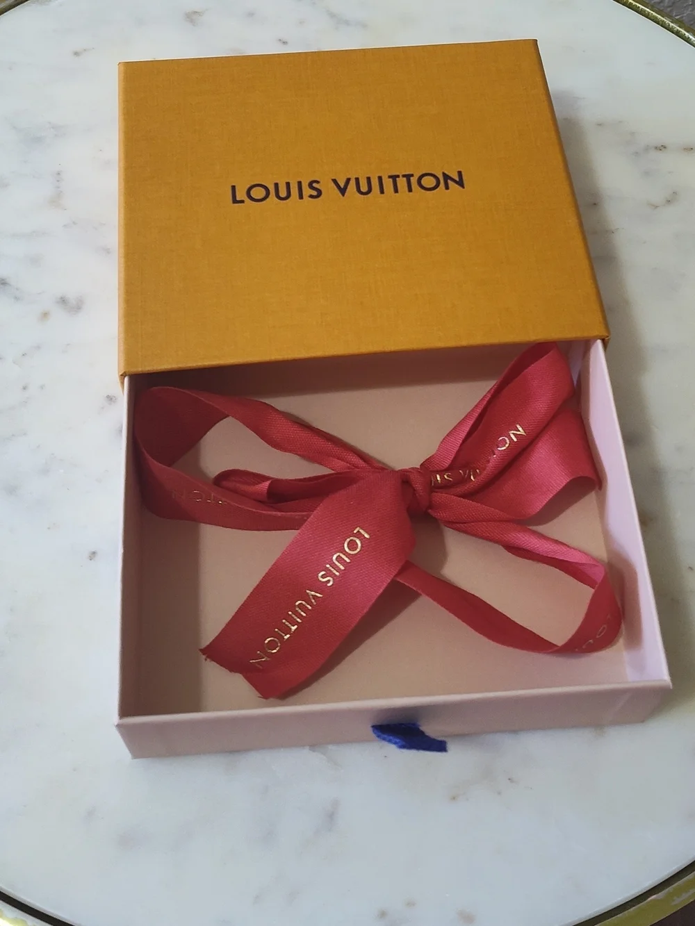 LOUIS VUITTON Drawer Gift Box w Red Ribbon Luxury Packaging